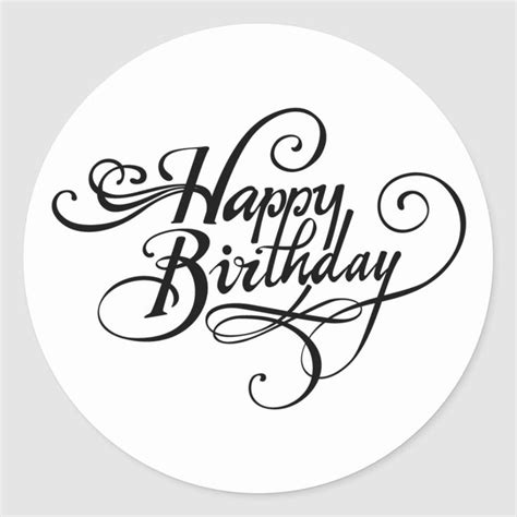 Happy Birthday Classic Round Sticker | Zazzle | Happy birthday template ...