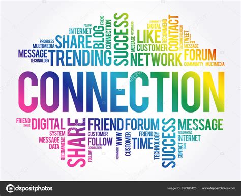 Connection Word Cloud Collage Business Concept Background Stock Vector