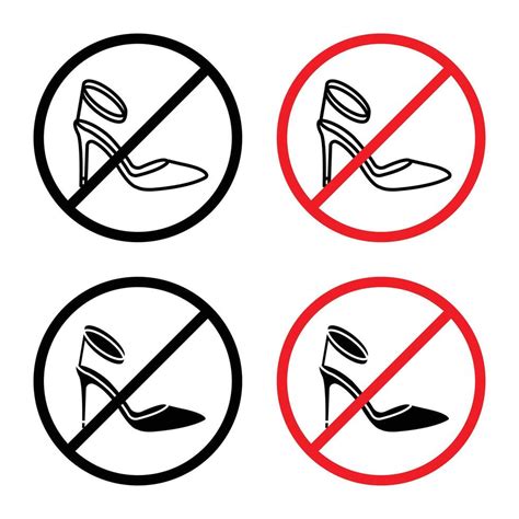 No High Heels Sign Indicating Restriction On Wearing High Heels