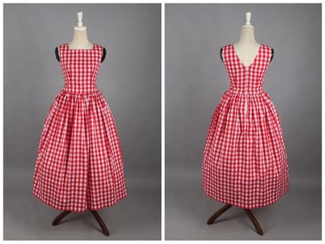 Vivian Dress Red Sunday Picnic Gingham Etsy