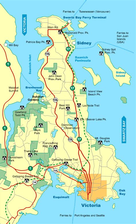 Saanich Map Vancouver Island - Escalator Map