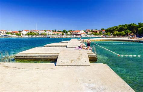 The Vodice beach, Croatia editorial stock image. Image of island - 139628784