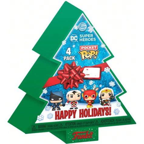 Funko Arbol Con Figuras Pocket Pop Dc Comics Happy Holidays Figura