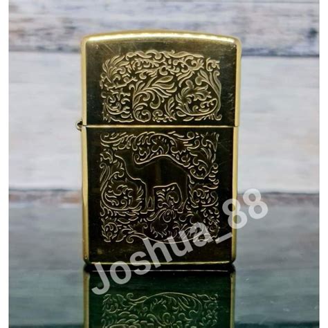 Jual Zippo Korek Api Custom Ukir Camel Gold Motif Batik Shopee Indonesia