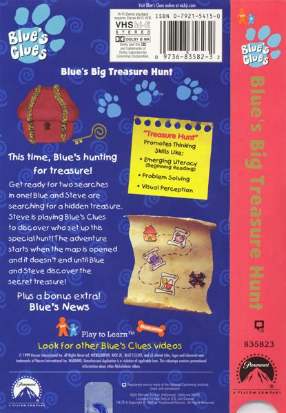 Image Bluesbigtreasurehuntbackcover Blues Clues Wiki