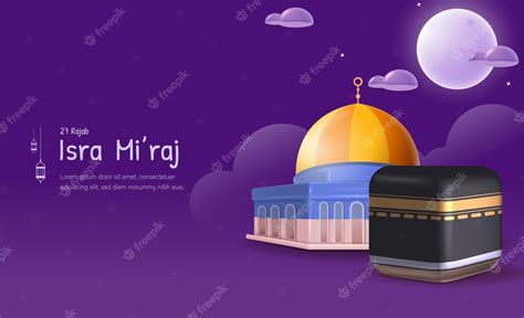 Premium Vector | Al-isra wal mi'raj translate the night journey prophet ...