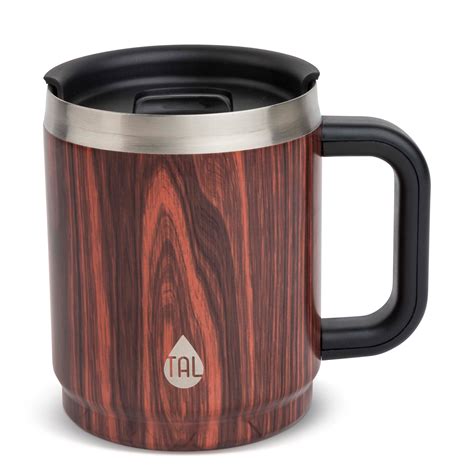 TAL Stainless Steel Boulder Coffee Mug 14oz Dark Wood Walmart