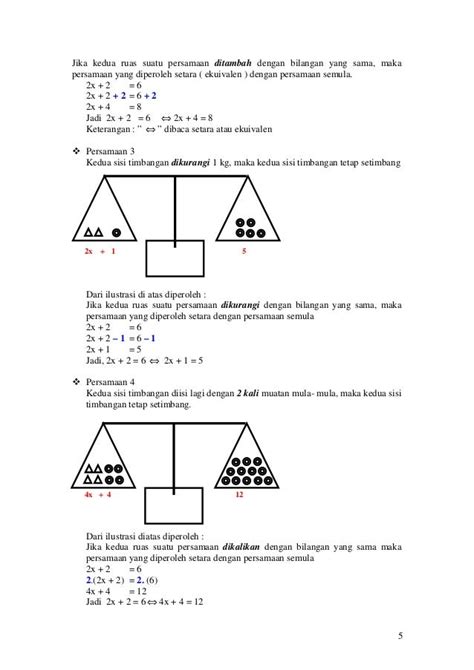 Bahan Ajar Persamaan Dan Pertidaksamaan Linear Satu Variabel