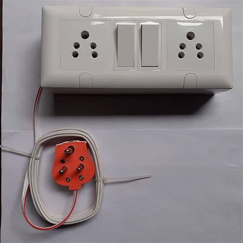 Switch Socket Combined Box Modular Box Size 6m With 2 Switch 1 Way 6amp 2 Socket 5 Pin