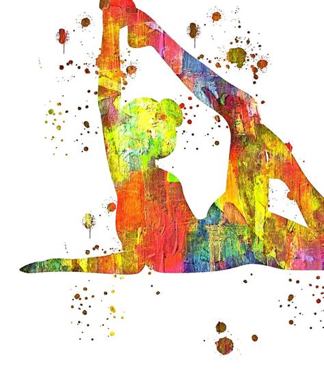 Gymnast Set Of Prints Lady Gymnast Prints Paint Style Etsy