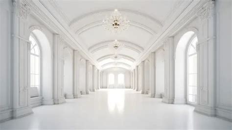 White Arched Hallway Background White Arch Floor Background Image