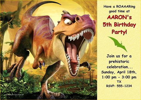 Dinosaur Birthday Invitation Template Free Of Free Printable Dinosaur