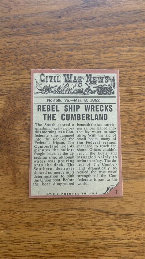 1962 Topps Civil War 37 Death Barges In Exmt Ebay