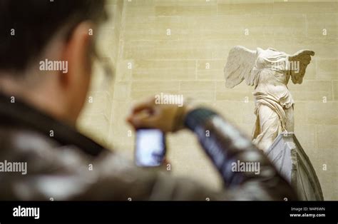 Paris May Unidentified Tourist Taking Photos To Venus De Milo At