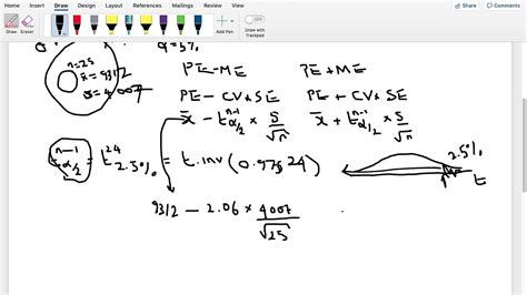 Confidence Intervals 5 Example 2 T Dist Youtube