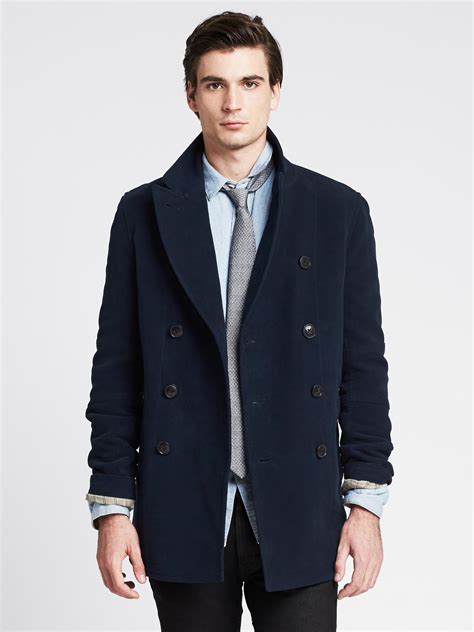 Banana Republic Heritage Moleskin Peacoat in Blue for Men (Navy) | Lyst