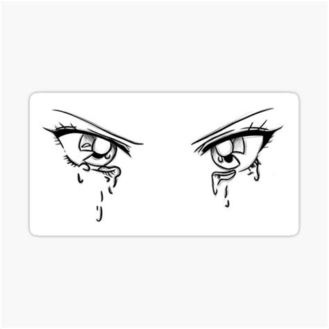 Crying Anime Eyes Sticker For Sale By Yassnoe Redbubble