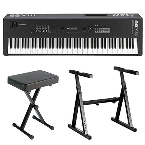 Yamaha MX88 88-Key Music Synthesizer Complete Bundle with Heavy Duty Z ...