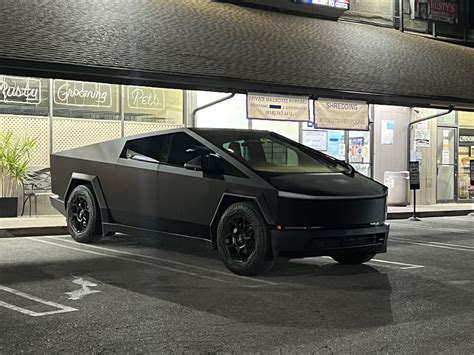 Tesla Cybertruck Matte Black Wrapped In Los Angeles Rspotted