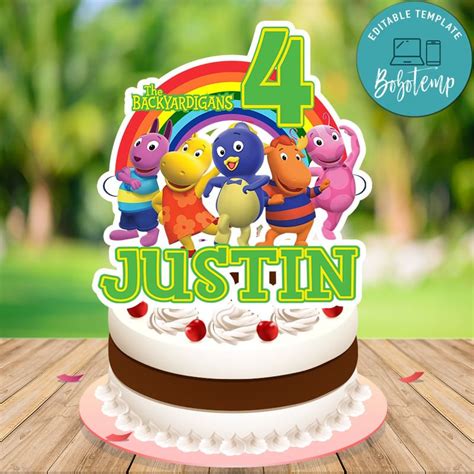 Backyardigans Birthday Cake Topper Template Printable Bobotemp