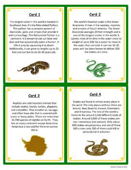 Reptiles Activity Scavenger Hunt With Easel Option By Carolj Creations