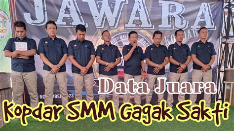 Data Juara Kopdar Smm Gagak Sakti Gresik Minggu November Youtube