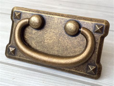 3 Vintage Style Dresser Pulls Drawer Pull Antique Bronze Etsy