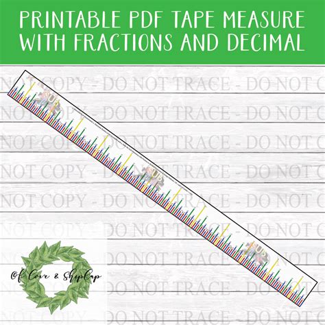 PRINTABLE PDF RULER WITH FRACTIONS AND DECIMALS – DIGITAL FILE FOR ...