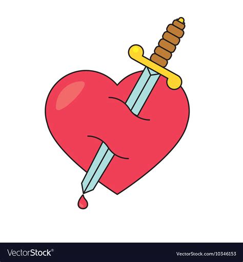 Heart with dagger icon Royalty Free Vector Image