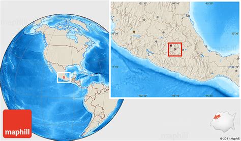 Shaded Relief Location Map Of Cuernavaca