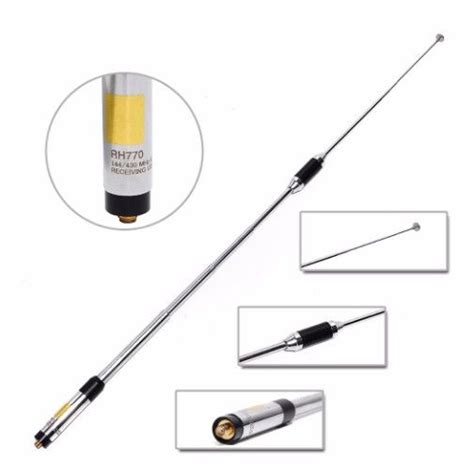 HOT NAICH RH770 High Gain Telescopic Dual Band Flexible Antenna For