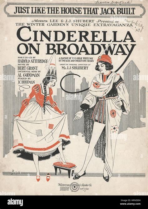 "Cinderella on Broadway" 1920 Musical Sheet Music Cover Stock Photo - Alamy