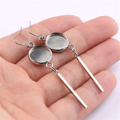 2 Pairs 12mm Stainless Steel Ear Base Earring Base Hook Etsy