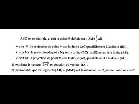 La projection dans le plan tcsf Exercice Démontrer que 2 segments