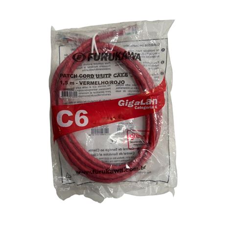 Patch Cord Gigalan Cat6 1 5m Vermelho Furukawa Shopee Brasil