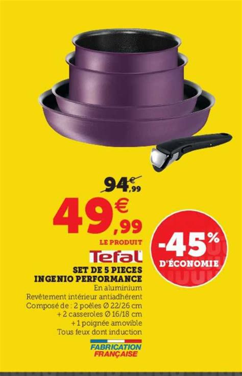 Promo Set De 5 Pièces Ingénio Performance Tefal chez Hyper U