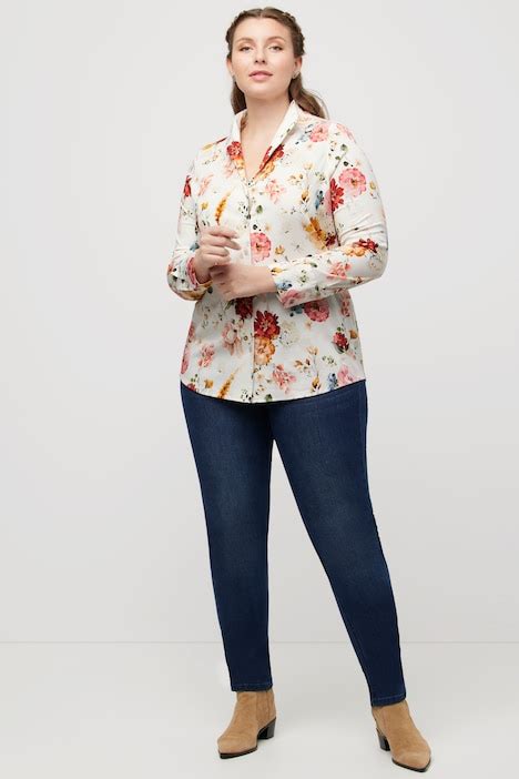 Blouse Bloemen Kelkkraag V Hals Lange Mouwen Alle Blouses Blouses