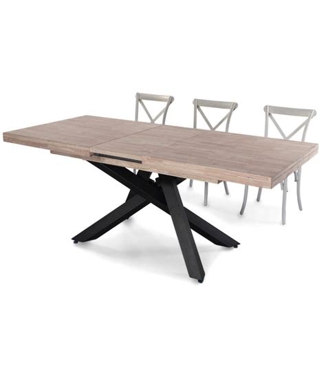 Mesa Comedor Extensible Xena Roble Nordish Negro Cm Factormueble