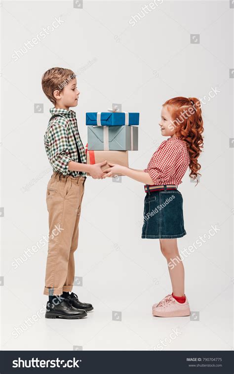 Side View Adorable Happy Kids Holding Stock Photo 790704775 Shutterstock