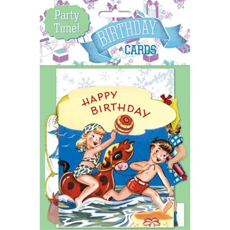 Vintage Birthday Cards Party Time Pack Of Retrofestive Ca