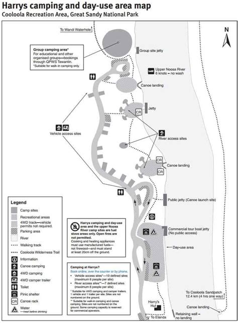 Great Sandy National Park Map - Camping Cooloola, Qld