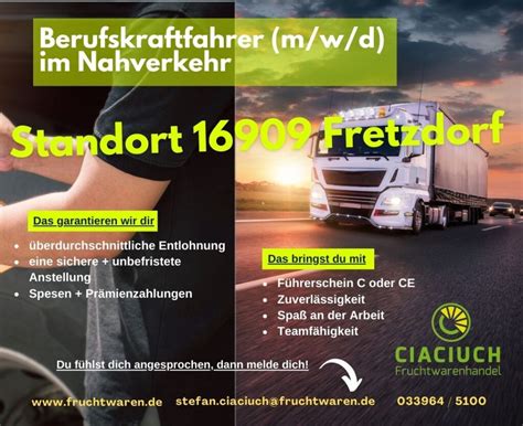 Berufskraftfahrer In M W D Fruchtwarenhandel Ciaciuch