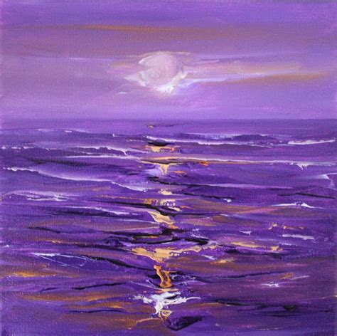 Purple Sunset (2017) Oil painting by Linda Monk | Purple sunset, Purple ...