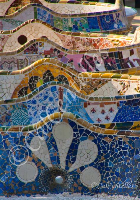 Digital Image Mosaic Tiles of Parc Guell. It's Part of the UNESCO World ...