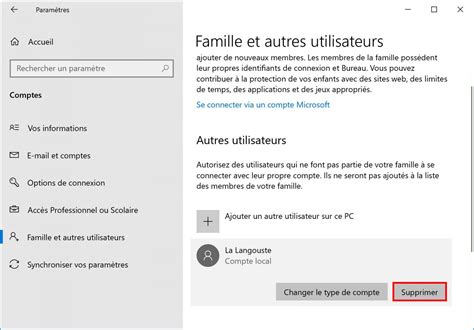 Windows Supprimer Un Compte Utilisateur M Thodes Le Crabe Info