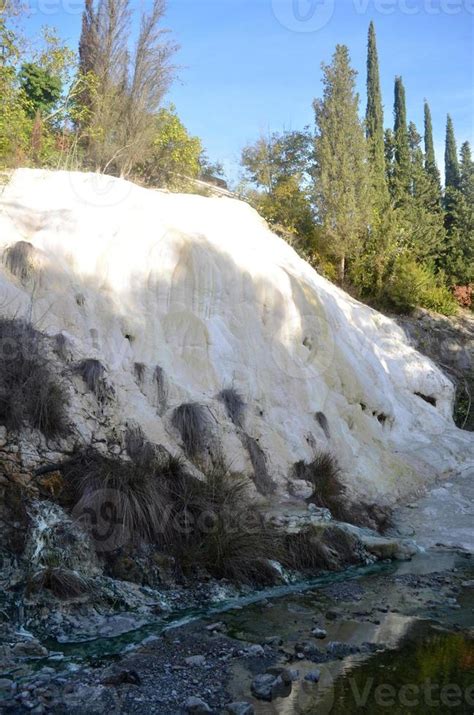 White Calcifications At A Geothermal Hot Spring Stock Photo At Vecteezy