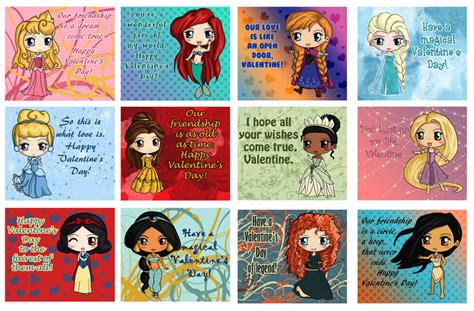 Disney Princess Valentine's Day Valentines by IcyPanther1 on DeviantArt