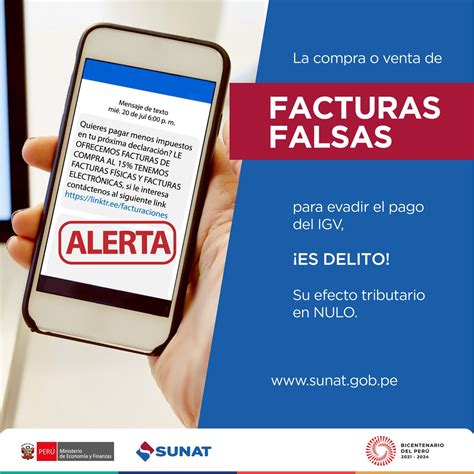 SUNAT On Twitter SunatAlerta El Uso De Facturas Falsas Para