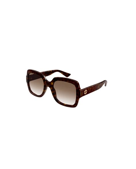 Gucci Gg S Havana Occhiali Da Sole Con Lenti Marroni Sfumate