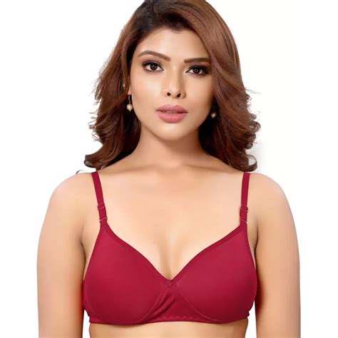 Cotton Women Heavy Padded Puch Up Bra Red Size 30 A At Rs 72 Piece